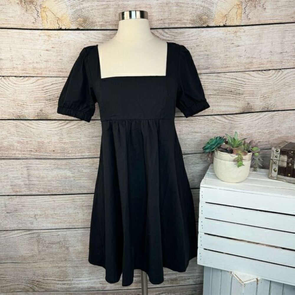 Wild Fable Women's XS Black Babydoll Dress Short Sleeve A-Line